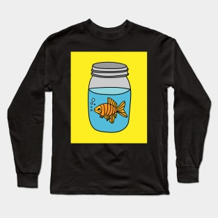 Cute Goldfish Fish In The Aquarium Long Sleeve T-Shirt